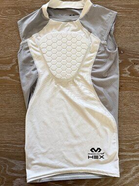 Unisex youth white/gray McDavid heart guard tank top size Youth XS